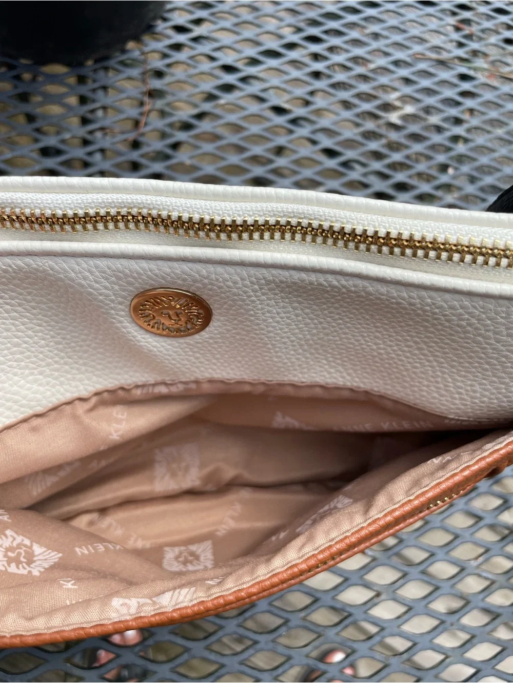 Anne Klein White and Orange Crossbody with Gold Accents - Picture 5 of 10